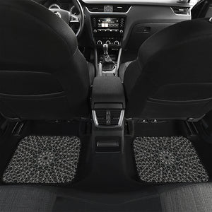 Black And White Kaleidoscope Print Front and Back Car Floor Mats