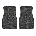 Black And White Kaleidoscope Print Front Car Floor Mats