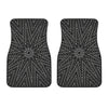 Black And White Kaleidoscope Print Front Car Floor Mats