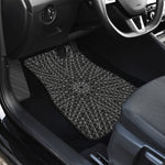 Black And White Kaleidoscope Print Front Car Floor Mats