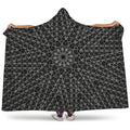 Black And White Kaleidoscope Print Hooded Blanket