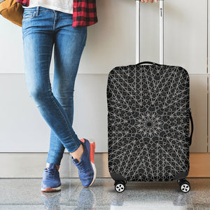 Black And White Kaleidoscope Print Luggage Cover