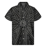 Black And White Kaleidoscope Print Men's Short Sleeve Shirt