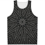 Black And White Kaleidoscope Print Men's Tank Top