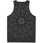 Black And White Kaleidoscope Print Men's Tank Top