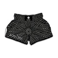 Black And White Kaleidoscope Print Muay Thai Boxing Shorts