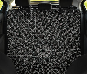 Black And White Kaleidoscope Print Pet Car Back Seat Cover