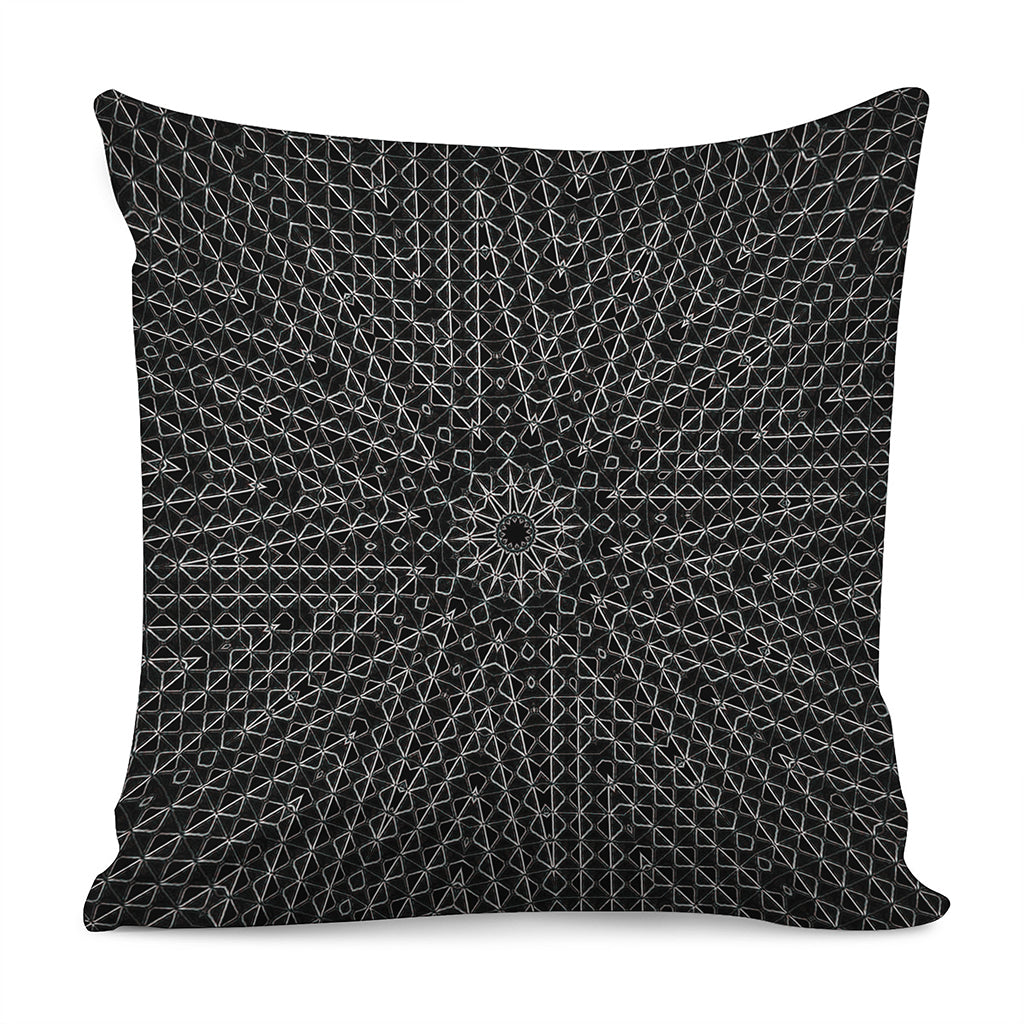 Black And White Kaleidoscope Print Pillow Cover