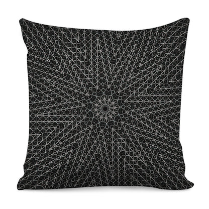Black And White Kaleidoscope Print Pillow Cover