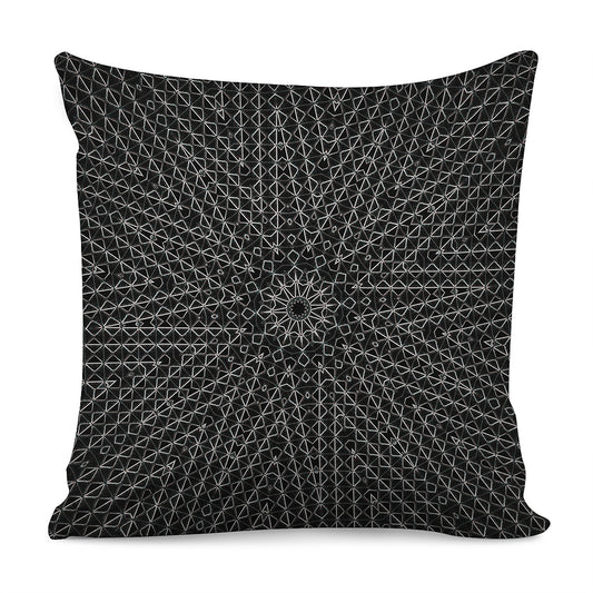Black And White Kaleidoscope Print Pillow Cover