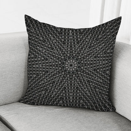 Black And White Kaleidoscope Print Pillow Cover