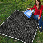 Black And White Kaleidoscope Print Quilt