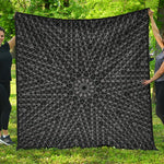 Black And White Kaleidoscope Print Quilt