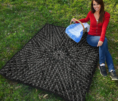 Black And White Kaleidoscope Print Quilt