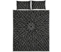 Black And White Kaleidoscope Print Quilt Bed Set