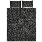 Black And White Kaleidoscope Print Quilt Bed Set