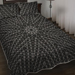 Black And White Kaleidoscope Print Quilt Bed Set