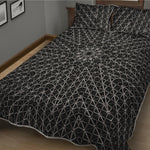 Black And White Kaleidoscope Print Quilt Bed Set