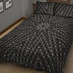 Black And White Kaleidoscope Print Quilt Bed Set