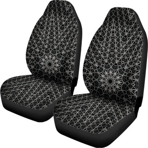 Black And White Kaleidoscope Print Universal Fit Car Seat Covers