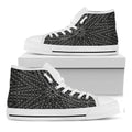 Black And White Kaleidoscope Print White High Top Sneakers