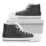 Black And White Kaleidoscope Print White High Top Shoes