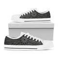 Black And White Kaleidoscope Print White Low Top Sneakers