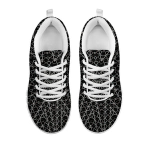 Black And White Kaleidoscope Print White Sneakers