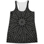 Black And White Kaleidoscope Print Women's Racerback Tank Top