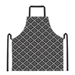 Black And White Knitted Pattern Print Apron