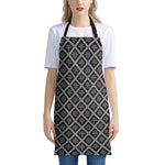 Black And White Knitted Pattern Print Apron