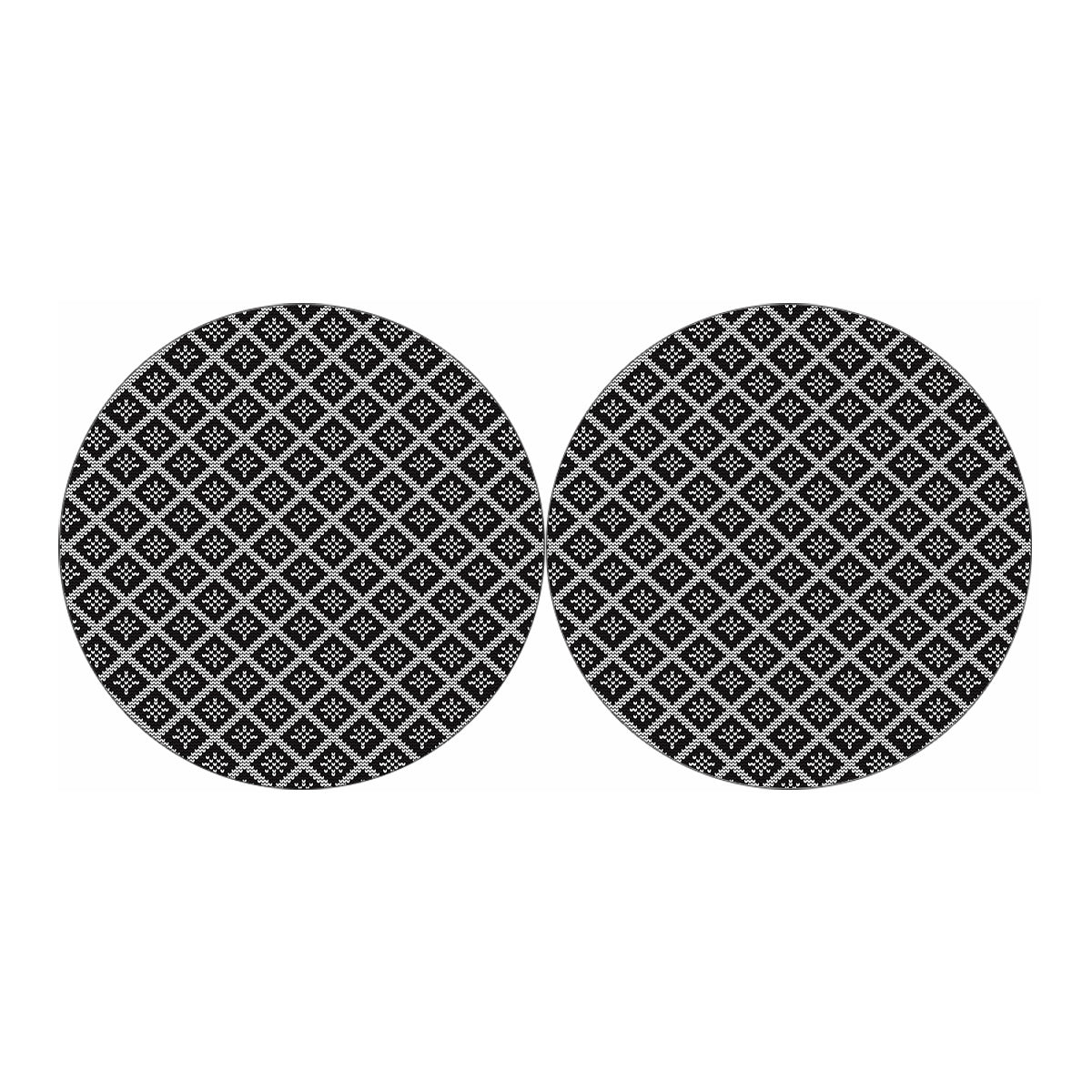 Black And White Knitted Pattern Print Car Coasters