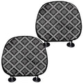 Black And White Knitted Pattern Print Car Headrest Covers