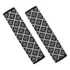 Black And White Knitted Pattern Print Car Seat Belt Covers