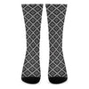 Black And White Knitted Pattern Print Crew Socks