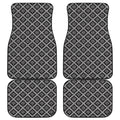 Black And White Knitted Pattern Print Front and Back Car Floor Mats