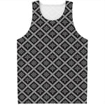 Black And White Knitted Pattern Print Men's Tank Top