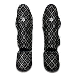 Black And White Knitted Pattern Print Muay Thai Shin Guard