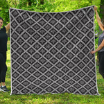 Black And White Knitted Pattern Print Quilt