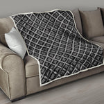 Black And White Knitted Pattern Print Quilt