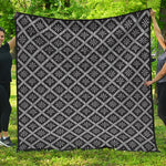 Black And White Knitted Pattern Print Quilt