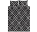 Black And White Knitted Pattern Print Quilt Bed Set