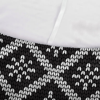Black And White Knitted Pattern Print Sofa Cover