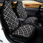 Black And White Knitted Pattern Print Universal Fit Car Seat Covers