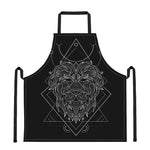 Black And White Leo Sign Print Apron