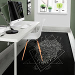 Black And White Leo Sign Print Area Rug