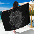 Black And White Leo Sign Print Beach Sarong Wrap