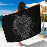 Black And White Leo Sign Print Beach Sarong Wrap