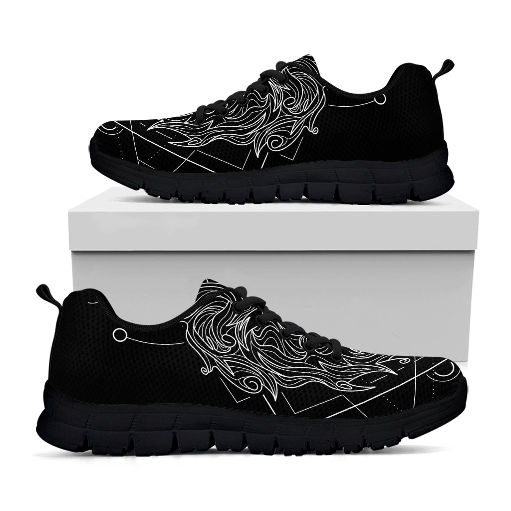 Black And White Leo Sign Print Black Sneakers