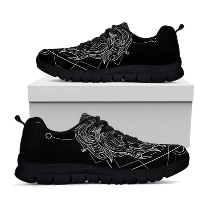Black And White Leo Sign Print Black Sneakers